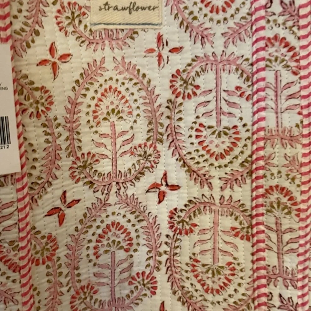 Strawflower 🌸Paisley Floral Quilted Block Print Tote Bag - Picture 5 of 6